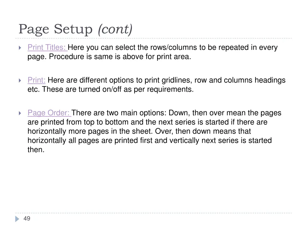 page setup cont 3