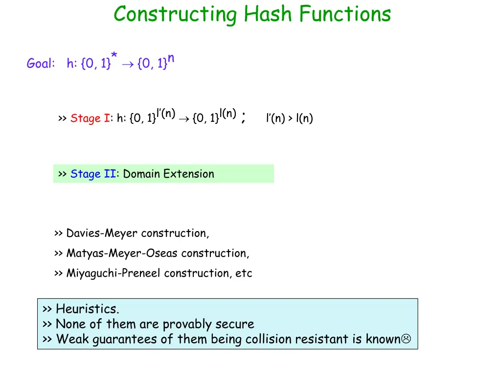 constructing hash functions 1