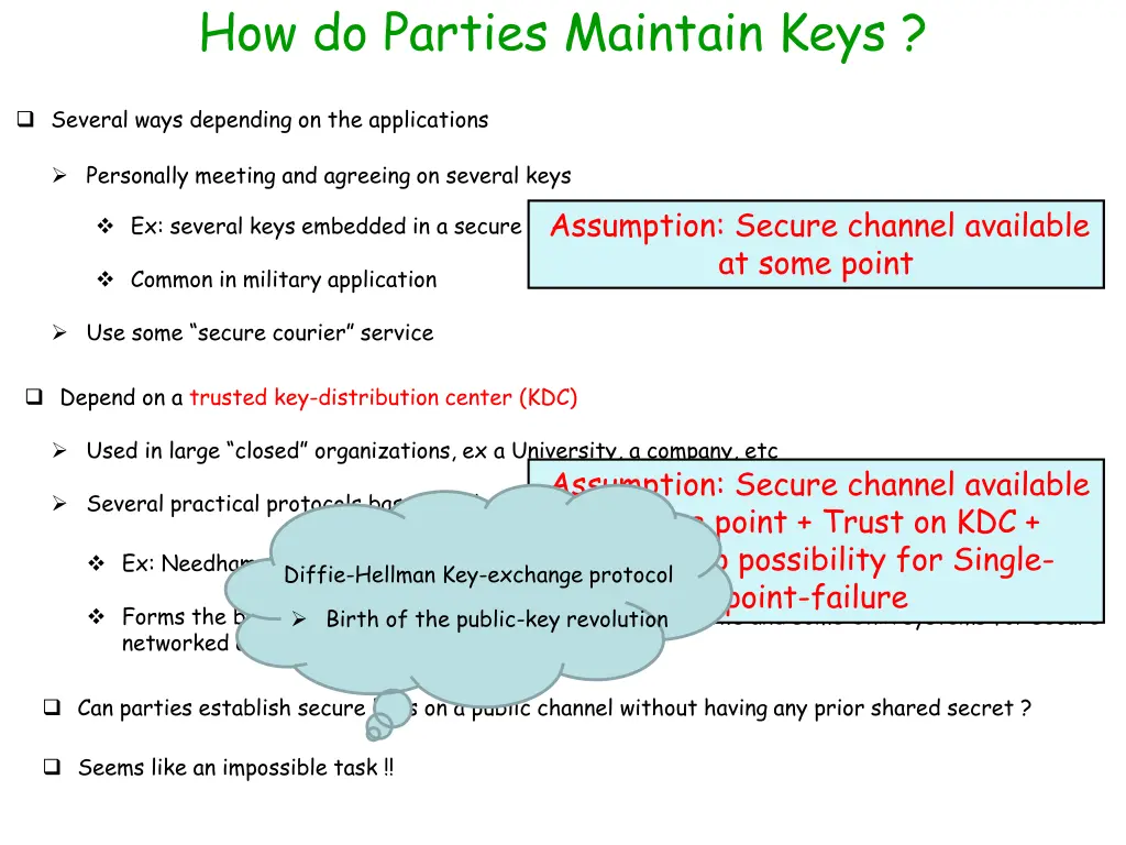 how do parties maintain keys