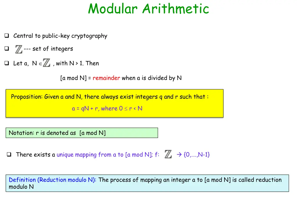 modular arithmetic