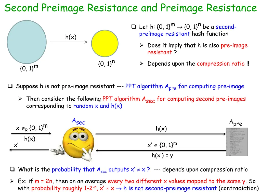 second preimage resistance and preimage resistance 1