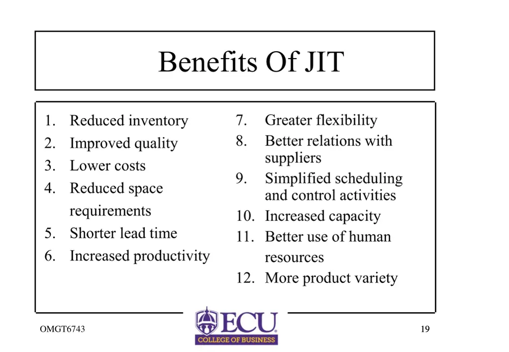 benefits of jit