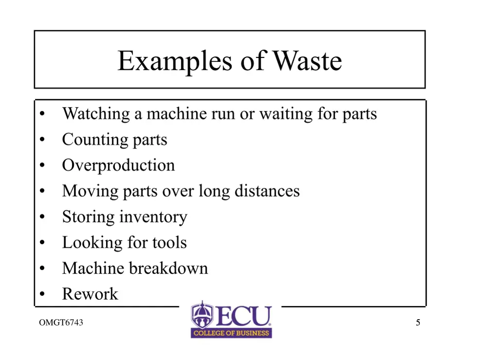 examples of waste