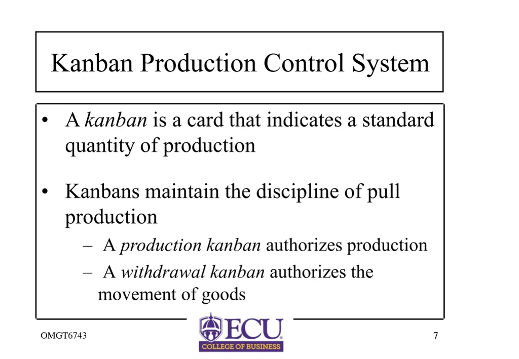 kanban production control system
