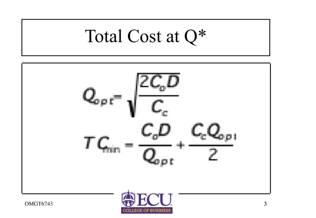 total cost at q