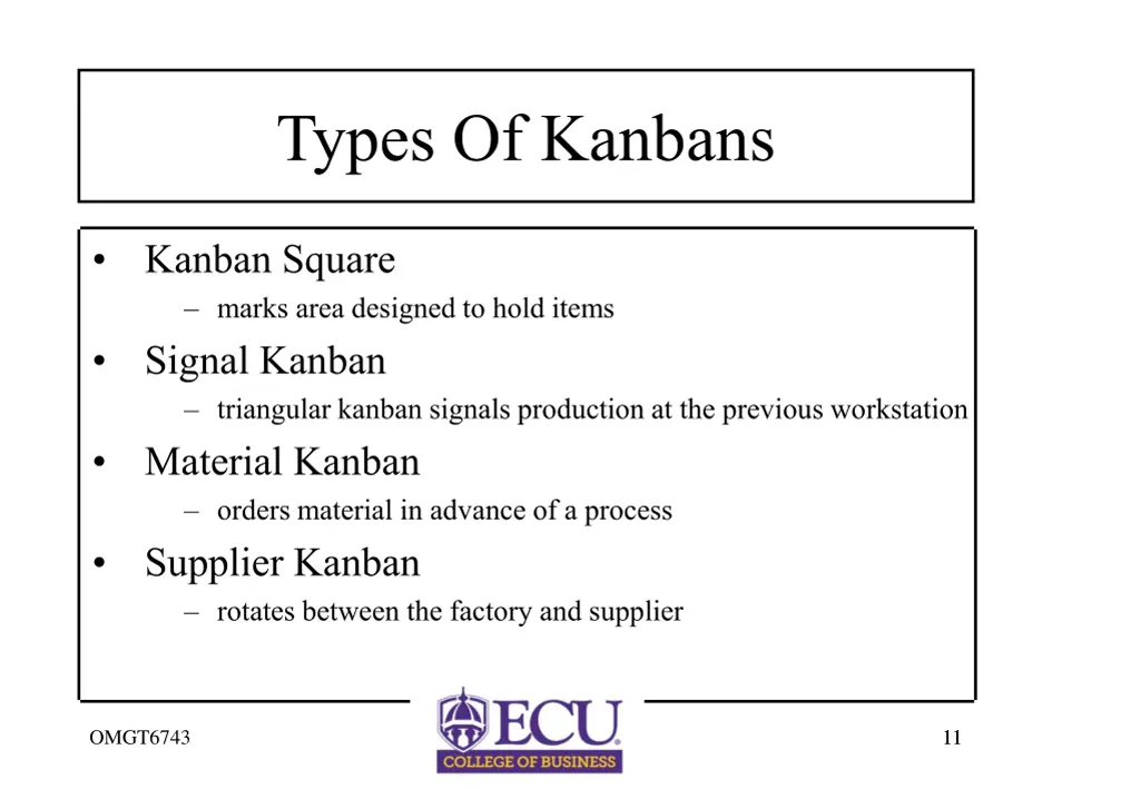 types of kanbans
