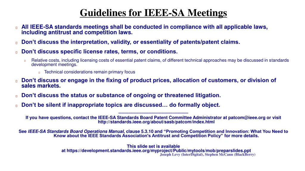 guidelines for ieee sa meetings