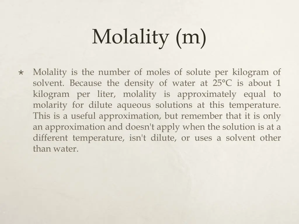 molality m