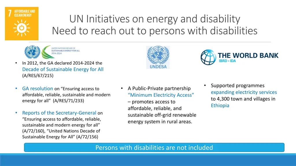 un initiatives on energy and disability need