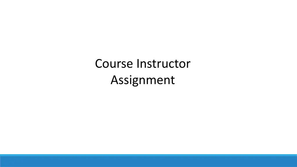course instructor assignment