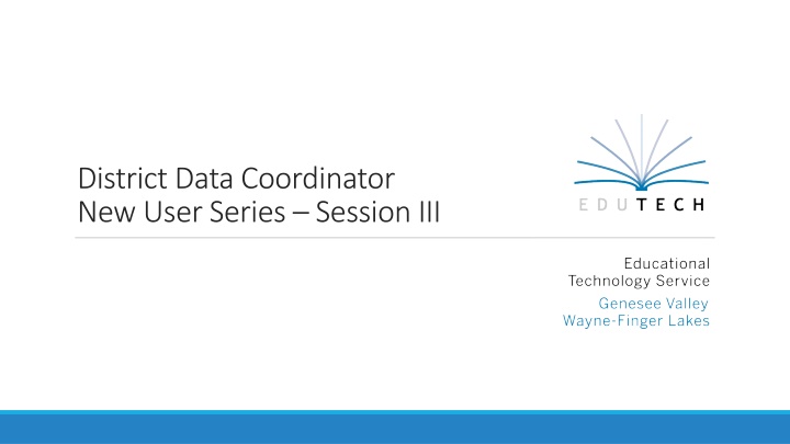district data coordinator new user series session