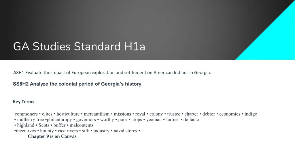 ga studies standard h1a