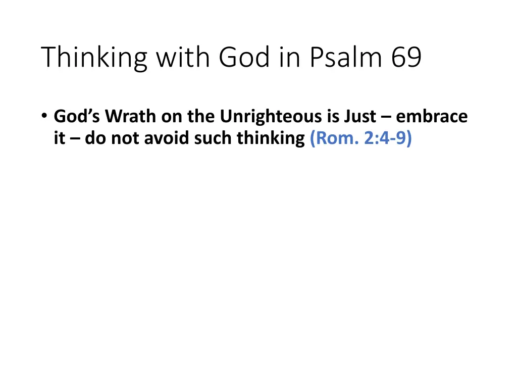 thinking with god in psalm 69