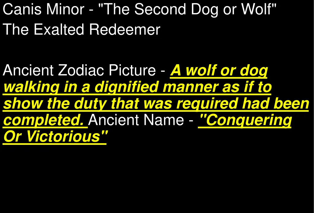 canis minor the second dog or wolf the exalted