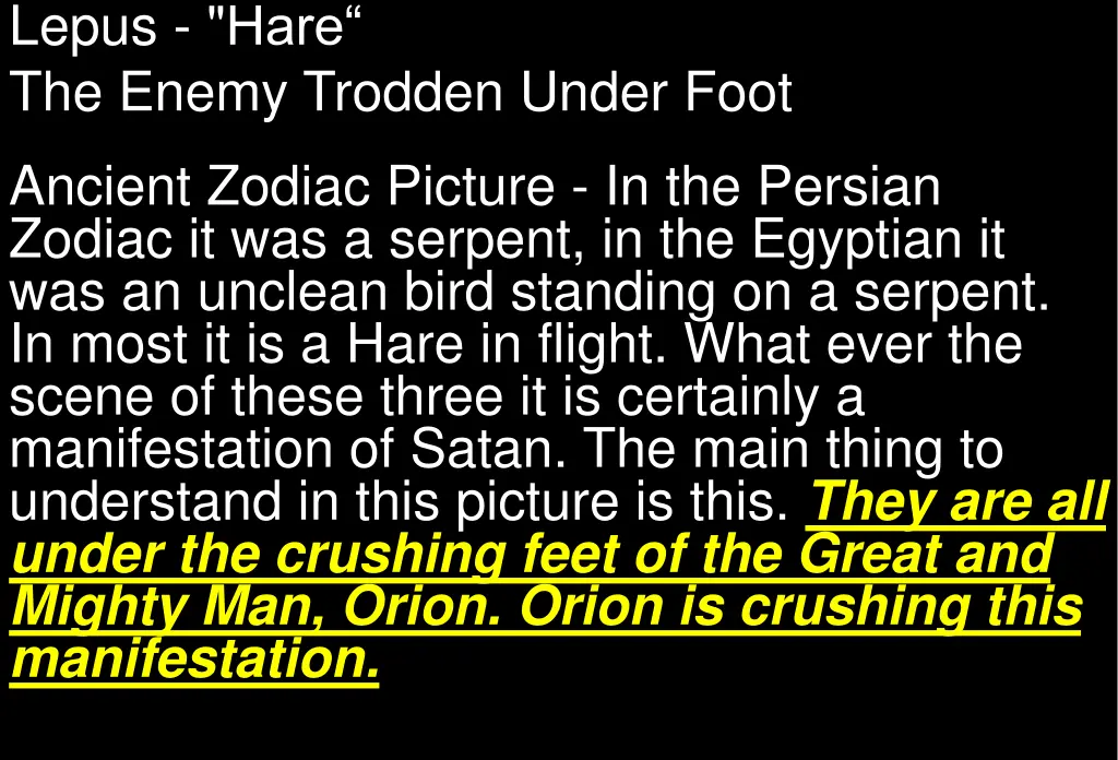 lepus hare the enemy trodden under foot