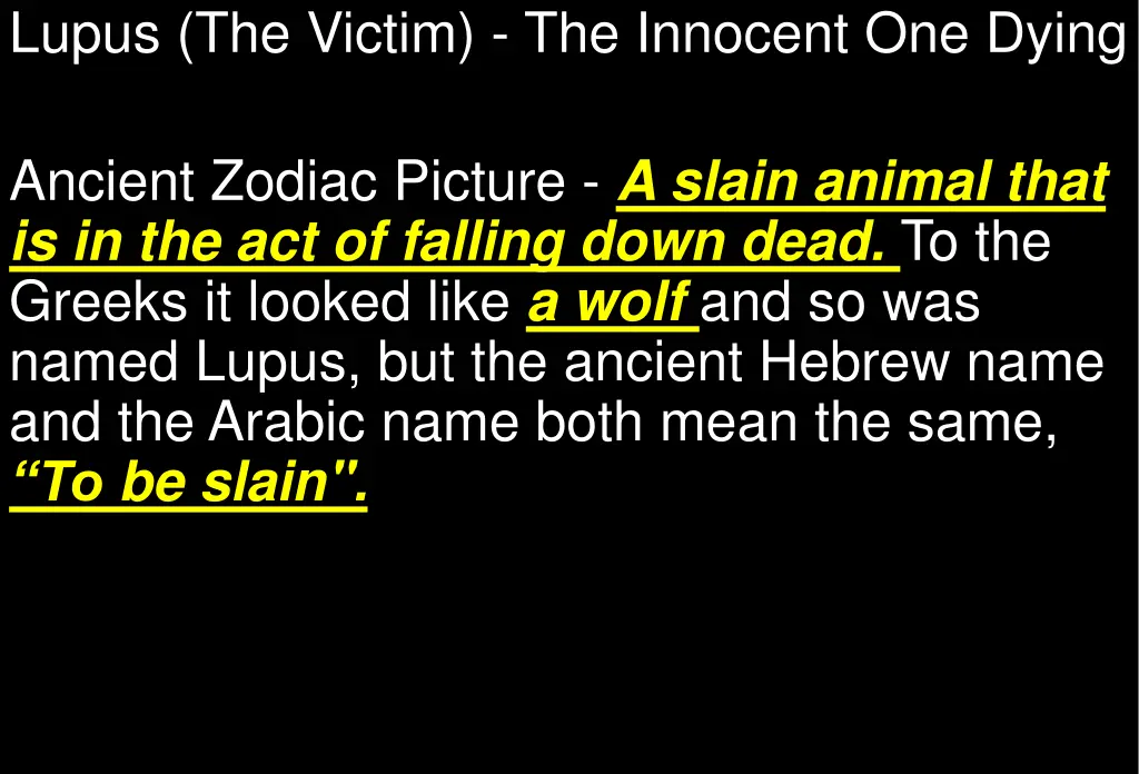 lupus the victim the innocent one dying