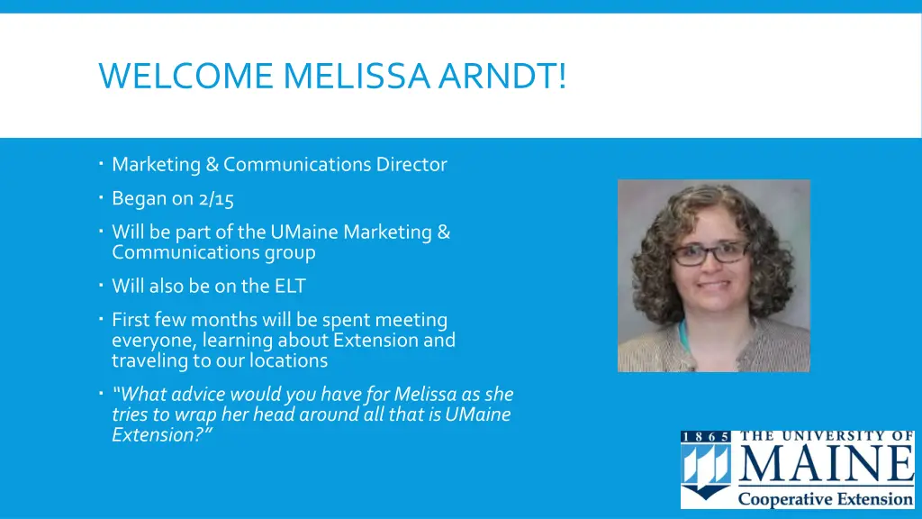 welcome melissa arndt