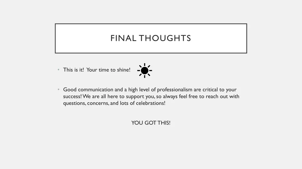 final thoughts