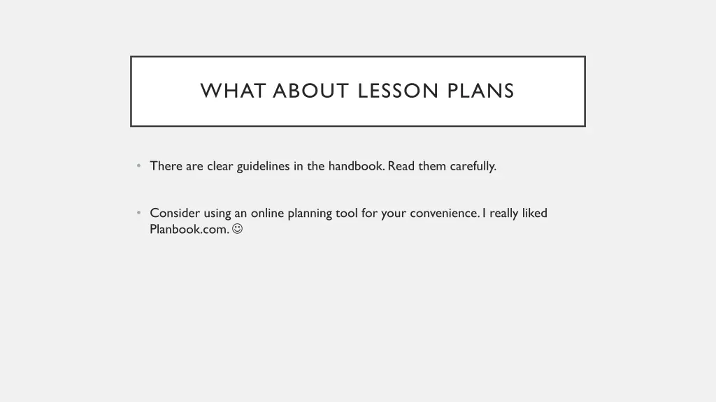 what about lesson plans