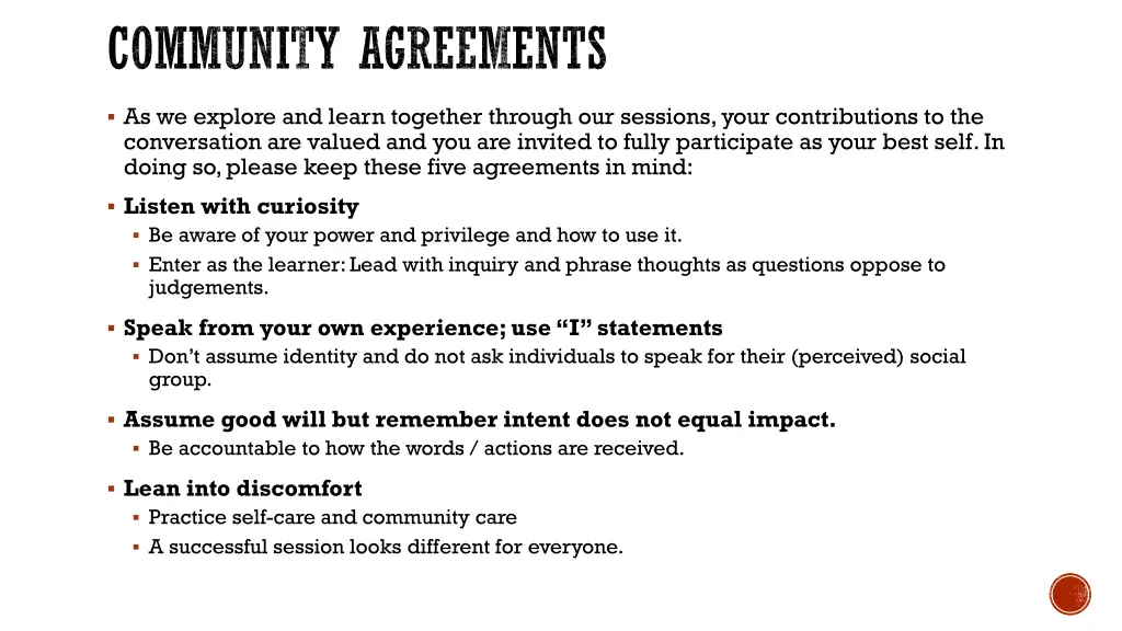 community agreements