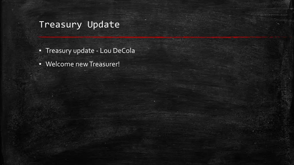 treasury update