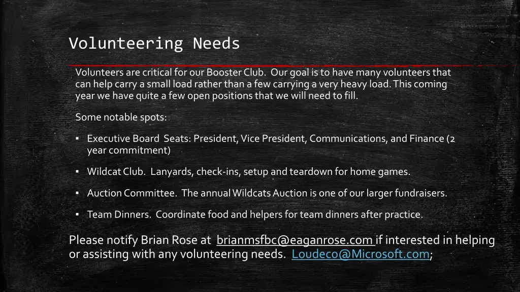 volunteering needs