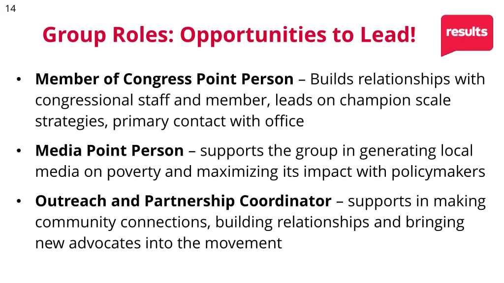 group roles opportunities to lead