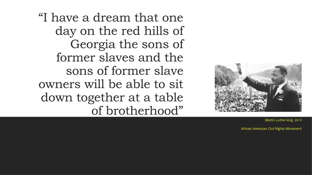 i have a dream that one day on the red hills