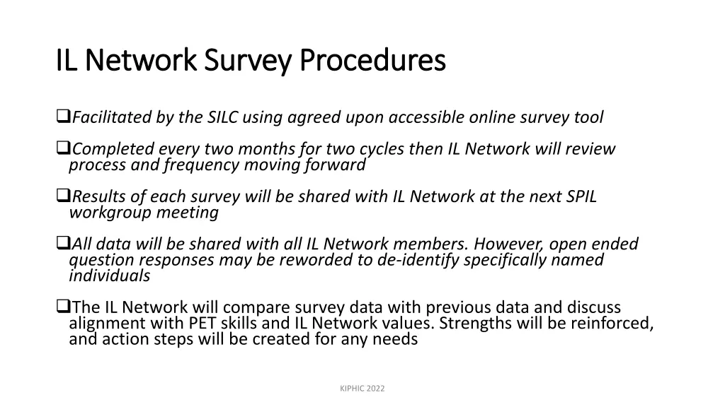 il network survey procedures il network survey