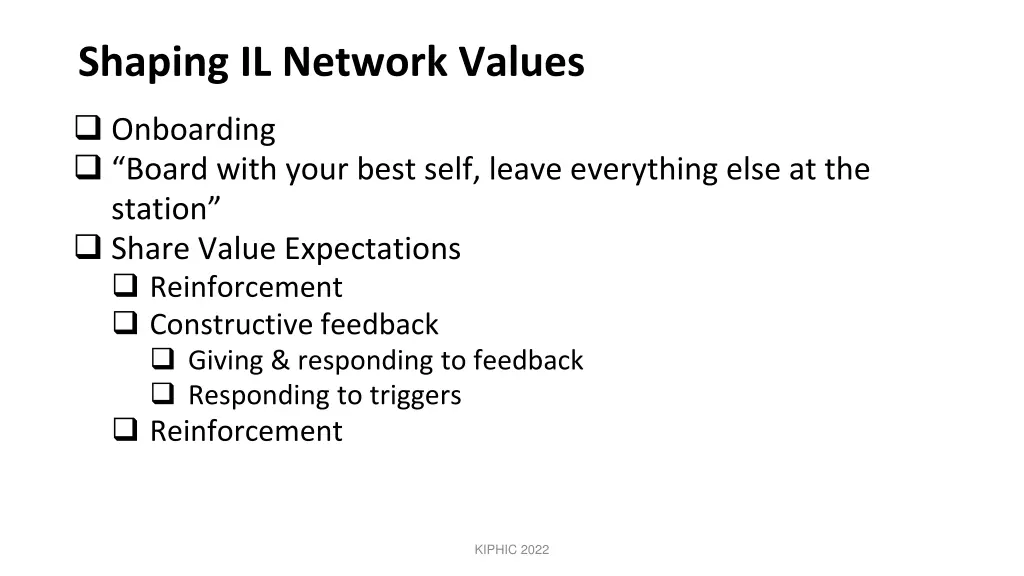 shaping il network values