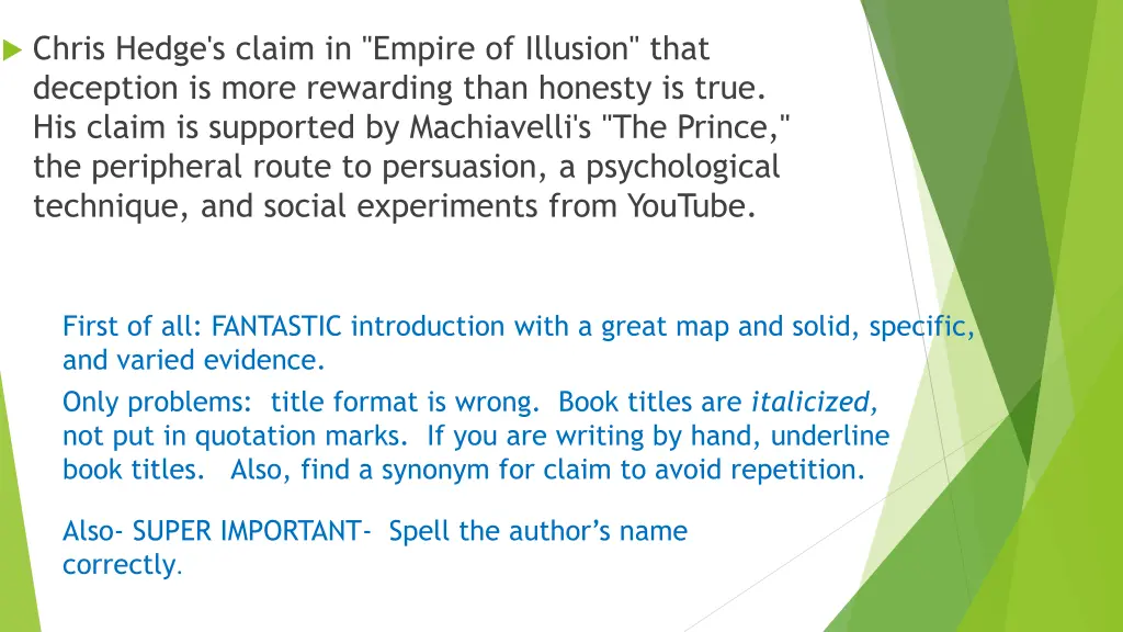 chris hedge s claim in empire of illusion that