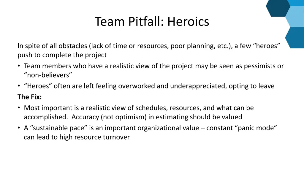 team pitfall heroics