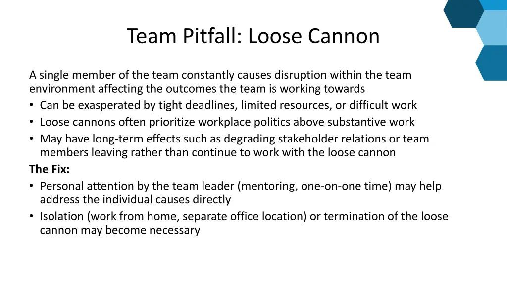 team pitfall loose cannon