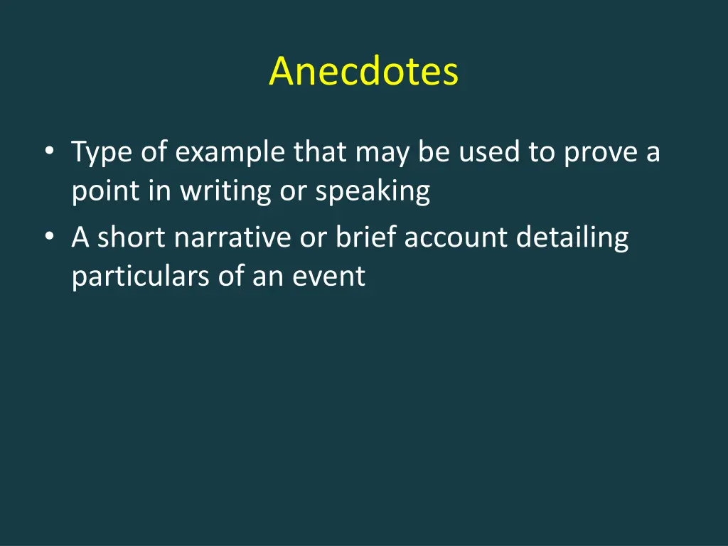 anecdotes