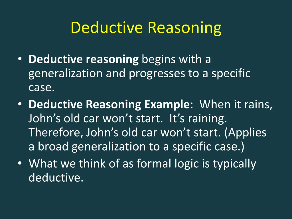deductive reasoning