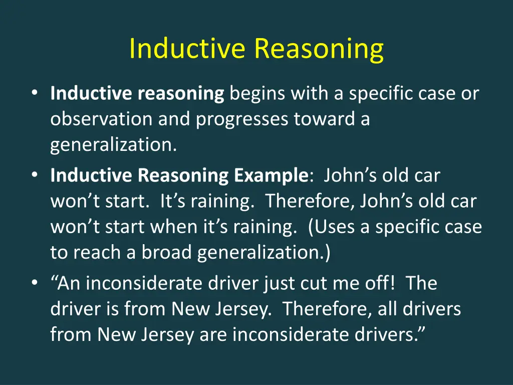 inductive reasoning