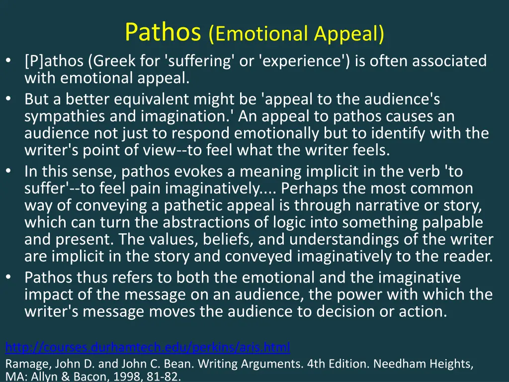 pathos emotional appeal p athos greek
