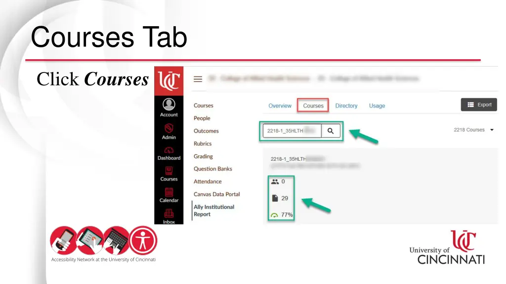 courses tab