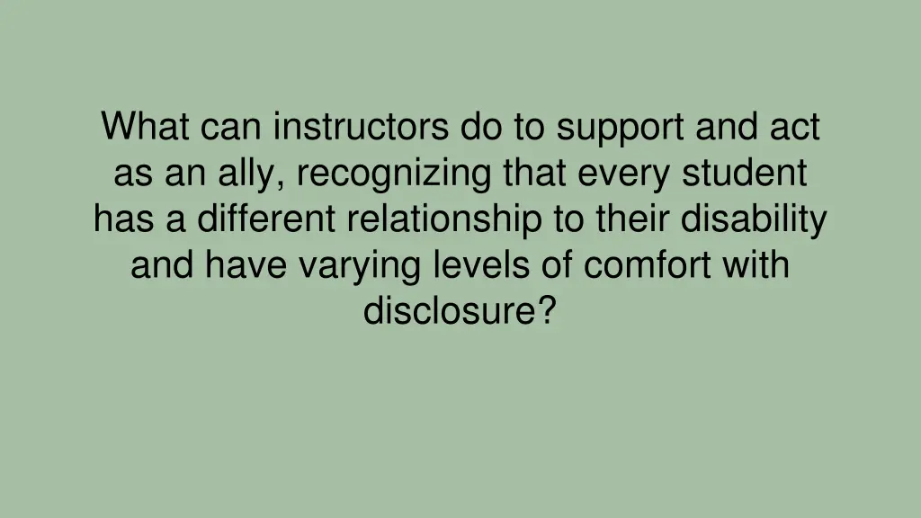 what can instructors do to support