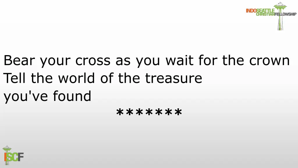 bear your cross as you wait for the crown tell