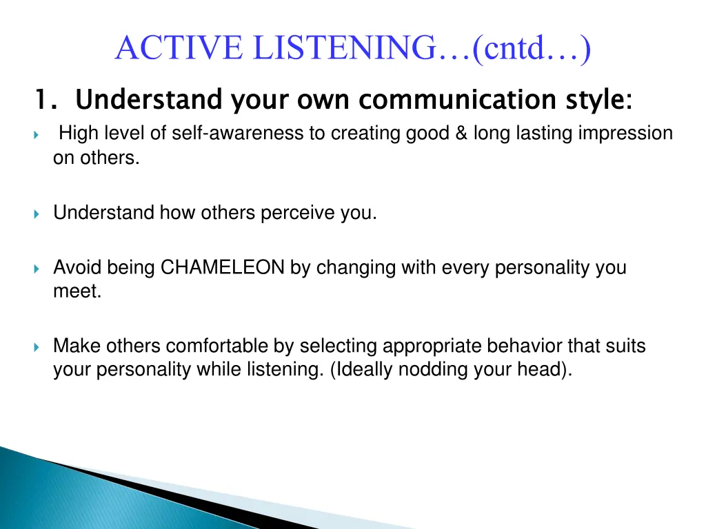 active listening cntd