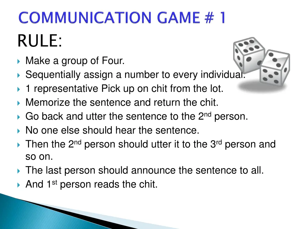 rule make a group of four sequentially assign