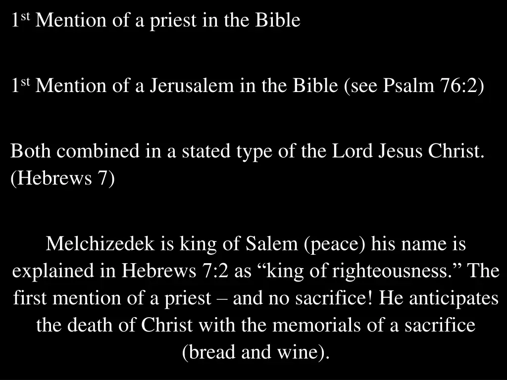 1 st mention of a priest in the bible