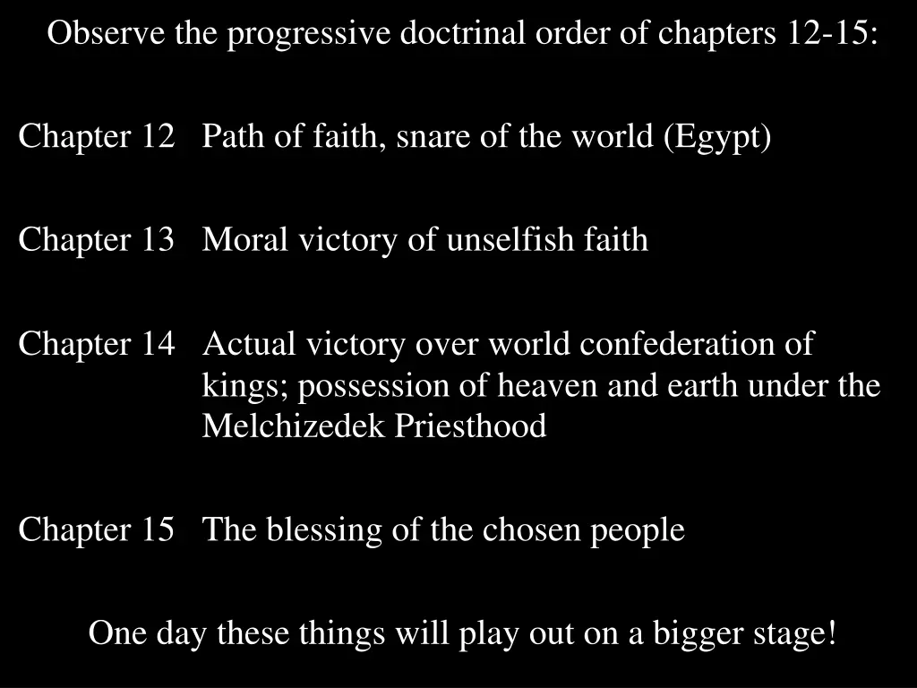 observe the progressive doctrinal order