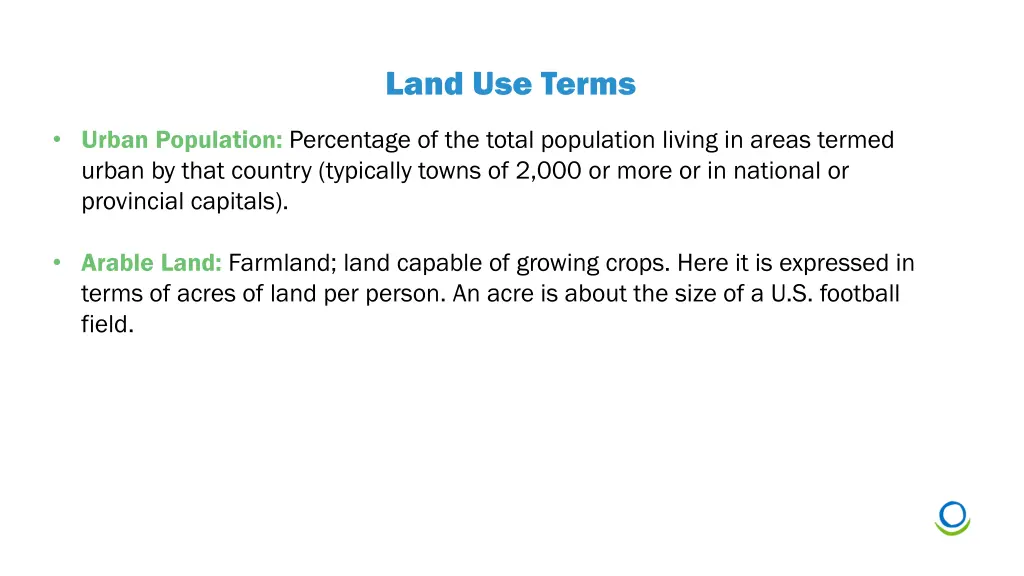 land use terms