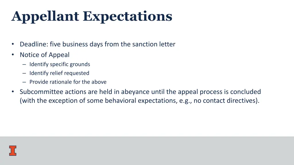appellant expectations
