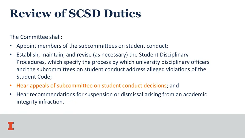 review of scsd duties
