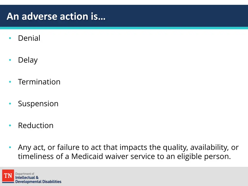 an adverse action is