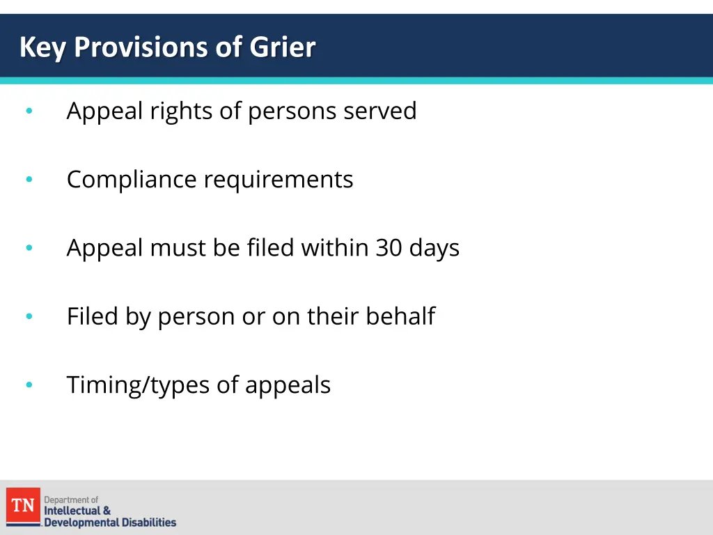 key provisions of grier