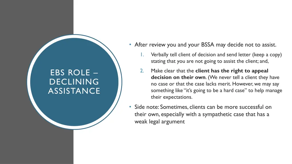 after review you and your bssa may decide